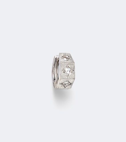 Ecrou 18kt white gold single hoop earring with diamonds - Marie Lichtenberg - Modalova