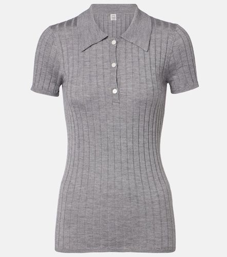 Polo in cashmere e seta a coste - Toteme - Modalova