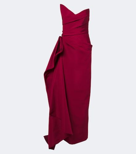 Asymmetric draped silk bustier gown - Monique Lhuillier - Modalova
