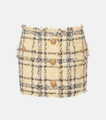 Minifalda de tweed en mezcla de algodón - Balmain - Modalova