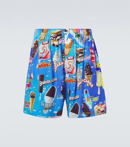 Shorts de satén estampados - Balenciaga - Modalova