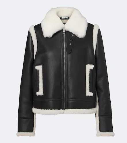 Loewe Jacke aus Leder mit Shearling - Loewe - Modalova