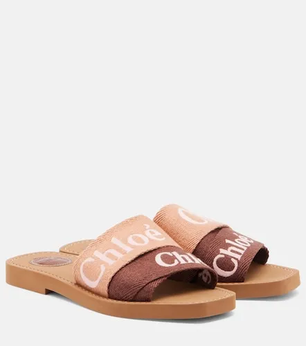 Chloe Woody canvas slides - Chloe - Modalova