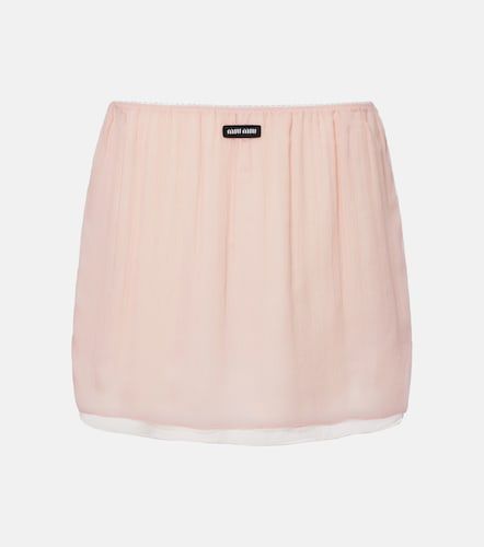 Minifalda de chifón de seda - Miu Miu - Modalova