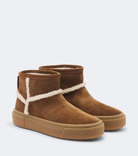 H705 shearling-trimmed suede ankle boots - Hogan - Modalova