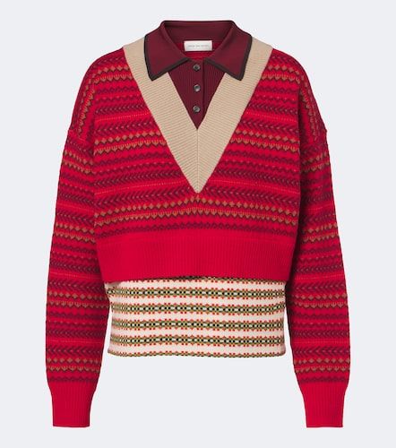 Jacquard wool-blend polo sweater - Dries Van Noten - Modalova