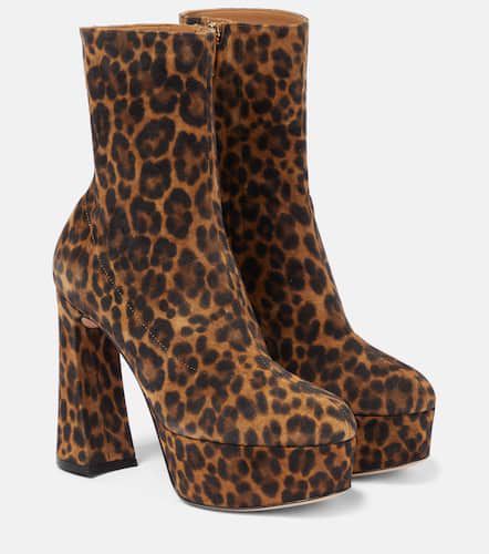 Leopard-print suede platform ankle boots - Gianvito Rossi - Modalova