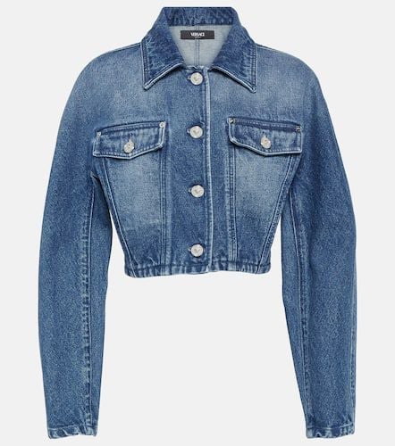 Versace Cropped denim jacket - Versace - Modalova