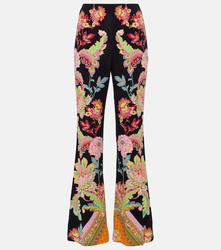 Floral high-rise jersey flared pants - Camilla - Modalova