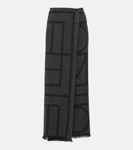 Falda larga de lana con logo bordado - Toteme - Modalova