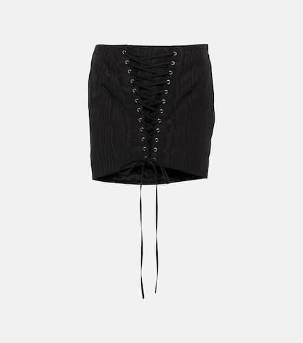 Lace-up cotton-blend miniskirt - Alessandra Rich - Modalova