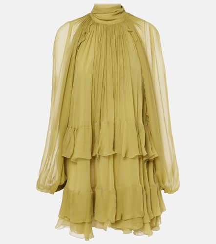 Chloé Vestido corto de muselina seda con volantes - Chloe - Modalova