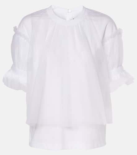 Tulle-trimmed cotton ponte top - Noir Kei Ninomiya - Modalova