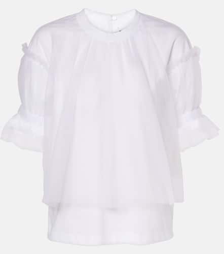 Tulle-trimmed cotton ponte top - Noir Kei Ninomiya - Modalova