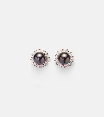 Kt rose gold earrings with pearls and diamonds - Suzanne Kalan - Modalova