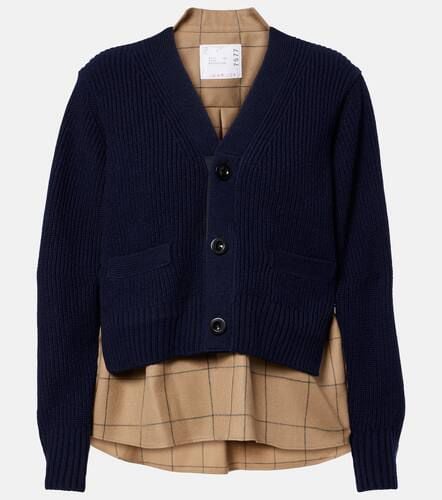 Sacai Layered wool-blend cardigan - Sacai - Modalova