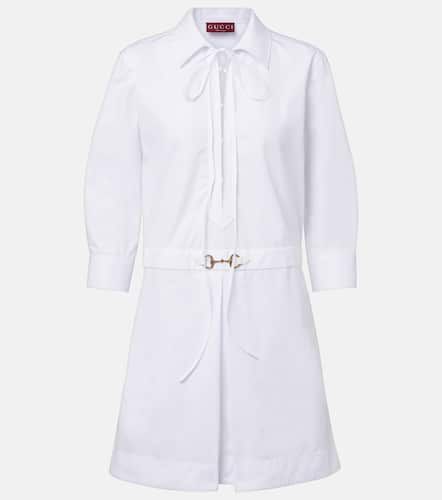 Gucci Robe en coton et cuir - Gucci - Modalova