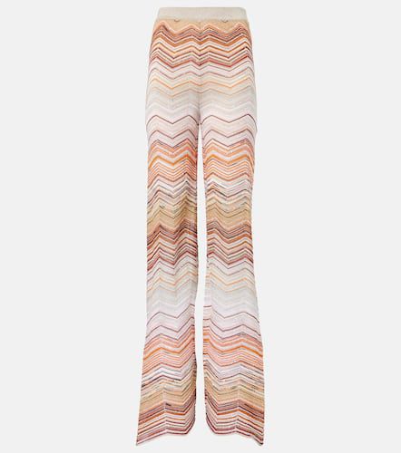 Zigzag cotton-blend lamÃ© wide-leg pants - Missoni - Modalova