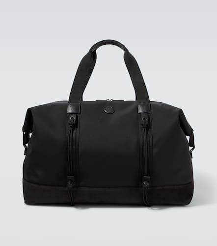 Leather-trimmed canvas duffel bag - Moncler - Modalova