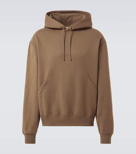 Logo embroidered cotton fleece hoodie - Saint Laurent - Modalova