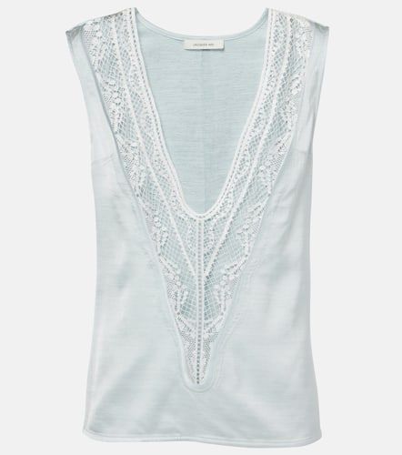 Paneled lace-trimmed top - Jacques Wei - Modalova