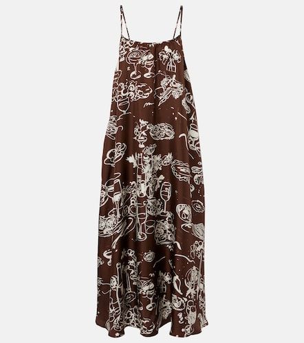 Vestido largo Napoli de sarga de seda estampado - Asceno - Modalova