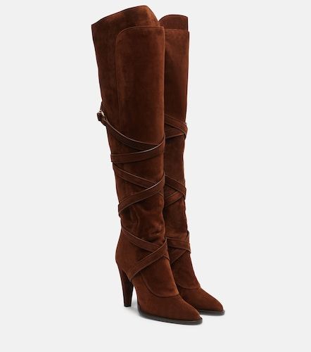 Stiefel aus Veloursleder - Saint Laurent - Modalova