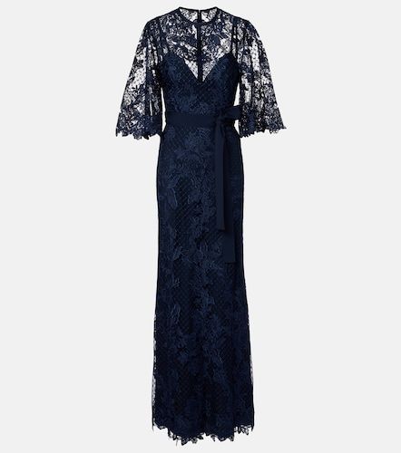 Abito lungo in pizzo e tulle - Elie Saab - Modalova