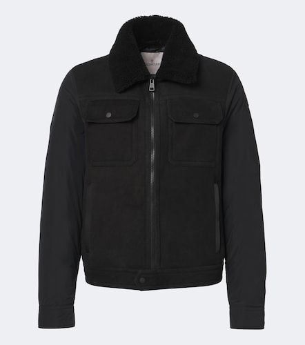 Piumino in suede con shearling - Moncler - Modalova