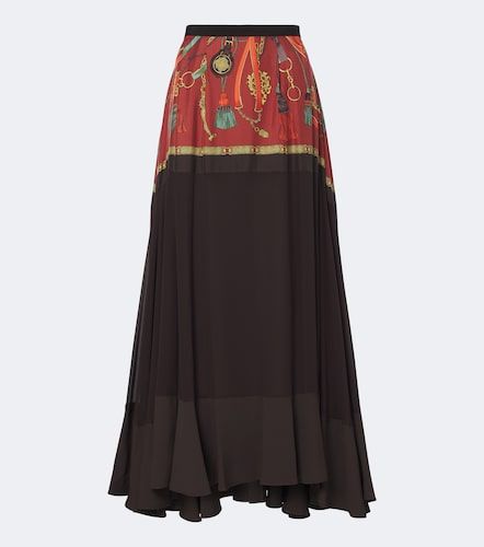 Gonna lunga in twill di seta con stampa - Etro - Modalova