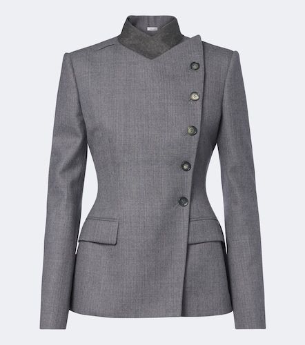 Pinstripe peplum wool blazer - McQueen - Modalova