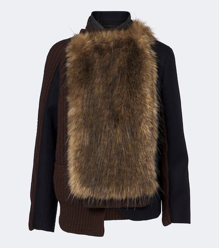 Sacai Giacca in misto lana a coste - Sacai - Modalova