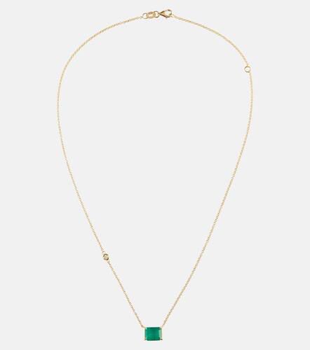 Kt yellow gold necklace with emerald and diamond - Shay Jewelry - Modalova