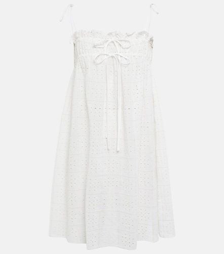 Broderie anglaise cotton minidress - Ganni - Modalova