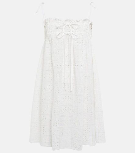 Broderie anglaise cotton minidress - Ganni - Modalova