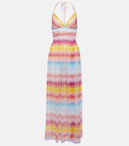 Vestido largo de cuello halter en zigzag - Missoni Mare - Modalova