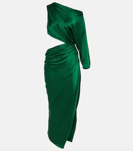 Cutout one-shoulder silk satin midi dress - The Sei - Modalova