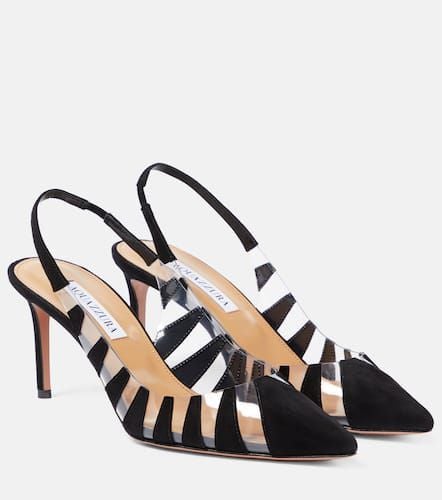 Hot Rumor 75 suede and PVC slingback pumps - Aquazzura - Modalova