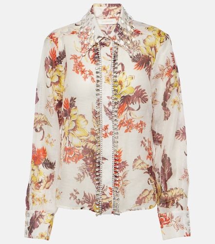 Camicia Matchmaker in lino e seta con stampa - Zimmermann - Modalova