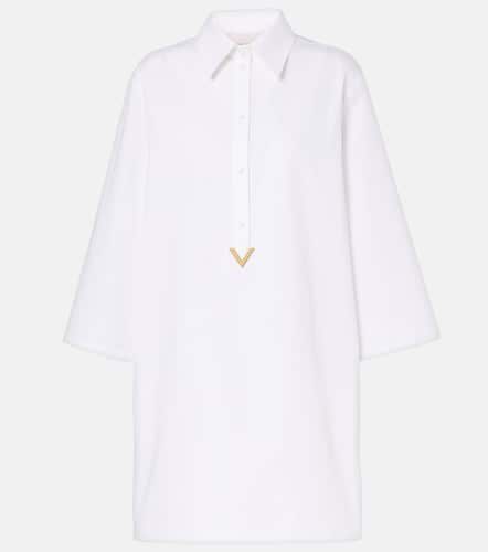 Vestido corto de algodón y lino - Valentino - Modalova