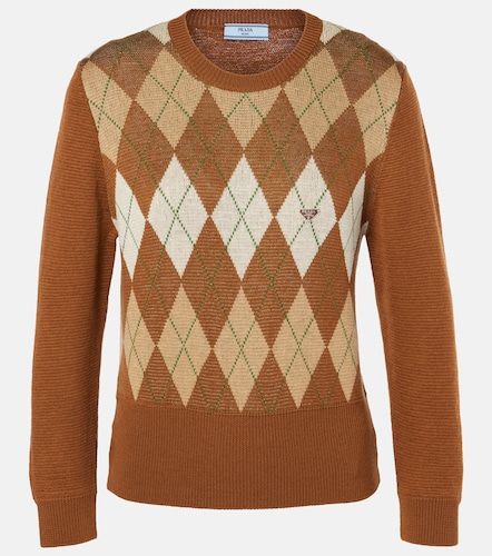 Cropped Pullover Argyle aus Wolle - Prada - Modalova