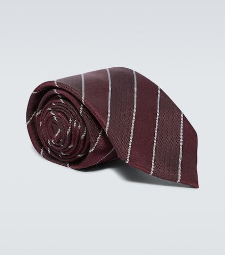 Cravatta in seta a righe - Brunello Cucinelli - Modalova