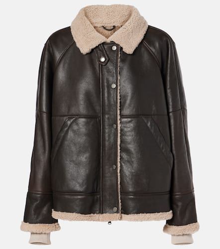 Shearling-lined leather jacket - Brunello Cucinelli - Modalova