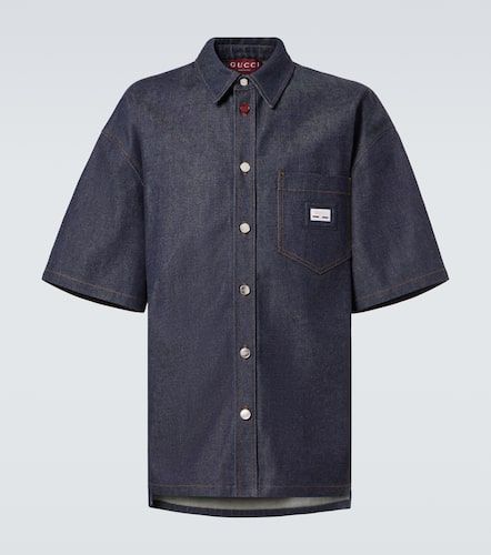 Gucci Web denim bowling shirt - Gucci - Modalova