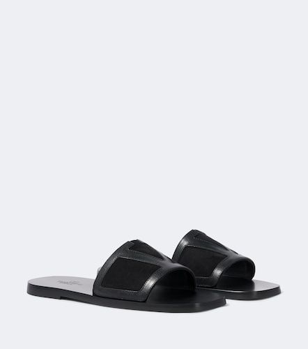 Viva Superstar leather and suede slides - Valentino Garavani - Modalova