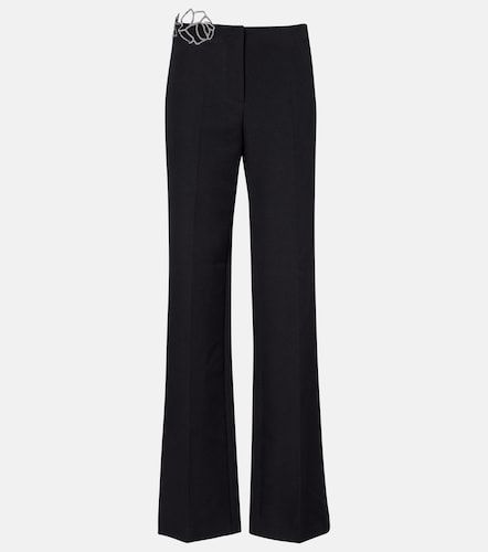 Embellished crepe cady flared pants - Blumarine - Modalova