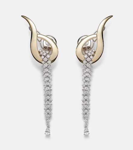Pendientes Golden Strada de oro amarillo y blanco de 18 ct con diamantes - Yeprem - Modalova