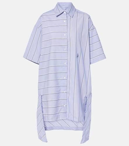 Striped cotton-blend shirt dress - JW Anderson - Modalova