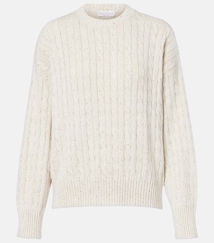 Pullover aus einem Baumwollgemisch mit Pailletten - Brunello Cucinelli - Modalova
