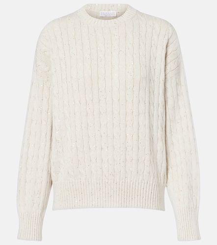 Pullover aus einem Baumwollgemisch mit Pailletten - Brunello Cucinelli - Modalova